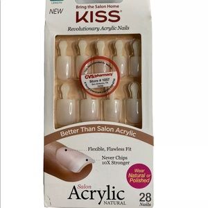 Kiss Salon Acrylic Natural Glue On Nails NIP